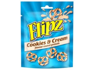 בייגלה מצופה שוקולד לבן ועוגיות -  FLIPZ COOKIES & CREAM