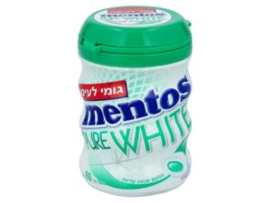 מסטיק מנטוס מרענן בטעם מנטה עדינה ללא סוכר-ירוק MENTOS PURE WHITE