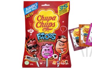 שקית גדולה 35 סוכריות על מקל פרצופים - CHUPA CHUPS FACES JUMBO PACK