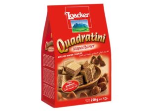 קוביות וואפל לואקר במילוי קרם אגוזי לוז - Loacker Quadratini Napolitaner