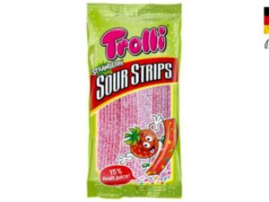 פסי גומי חמוצים בטעם תות - TROLLY STRAWBERRY SOUR STRIPES